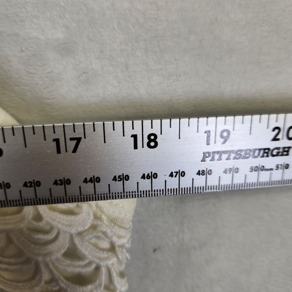 J Crew Ivory Scalloped Lace Tiered Tank Top Women's Size L - Picture 5 of 7